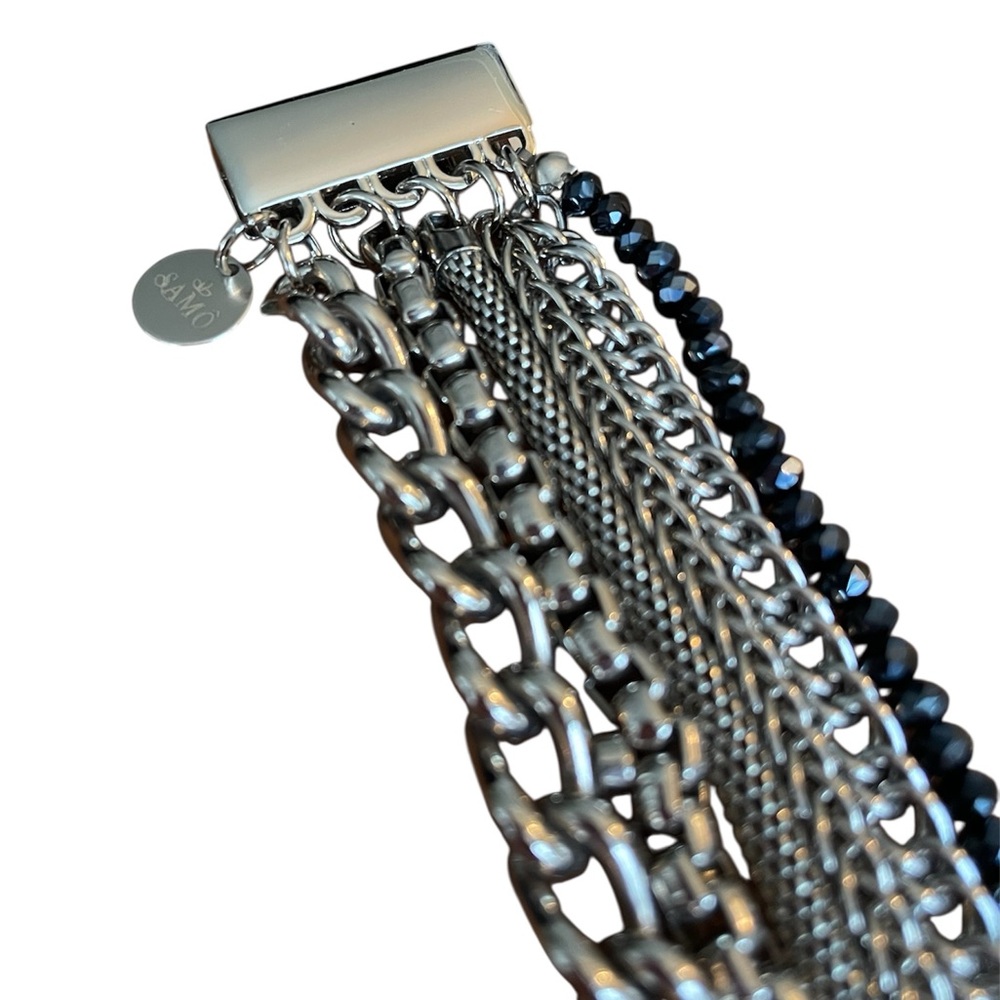 Silver Chain Bracelet, magnetic closure.